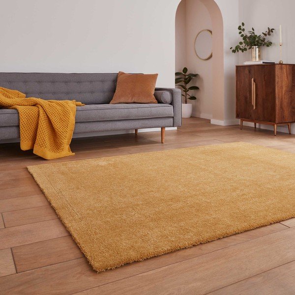 Килим подходящ за пране в цвят жълта охра 120x170 cm Cove – Think Rugs-image-1