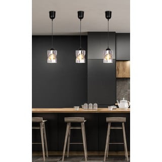 Черна висяща лампа със стъклен абажур ø 10 cm Felis - Candellux Lighting