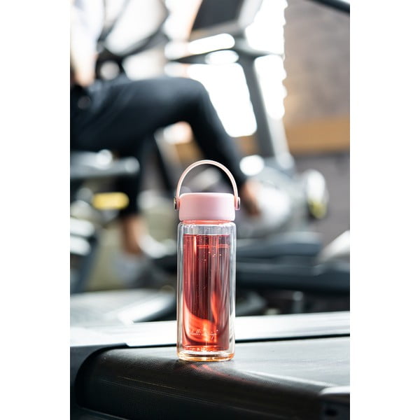 Розова стъклена бутилка 350 ml Fuori – Vialli Design-image-2