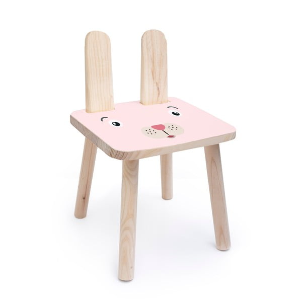 Детски стол, изработен от масивна борова дървесина Rose Bunny - Little Nice Things