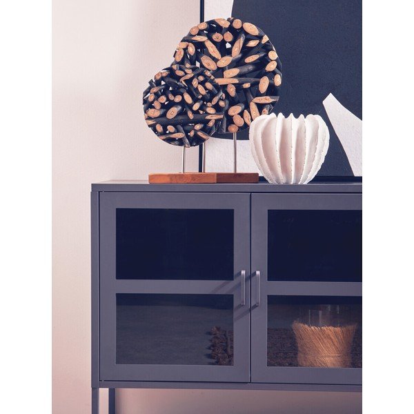 Сива стоманена витрина 140x80x45 cm Acier – Premier Housewares-image-4