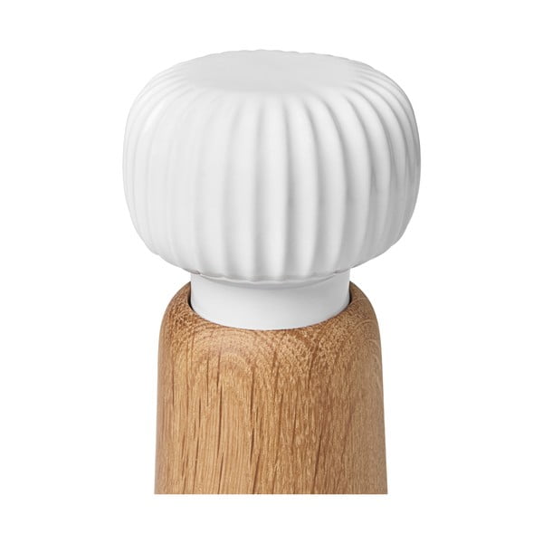 Мелничка за подправки от дъбово дърво с детайли от бял порцелан Hammershoi, височина 13 cm Hammershøi - Kähler Design-image-2