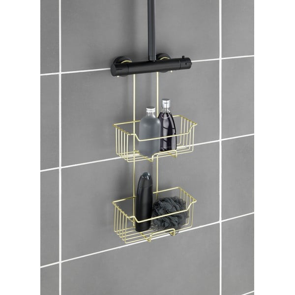 Висящ рафт за баня от неръждаема стомана в златист цвят Milo – Wenko-image-3