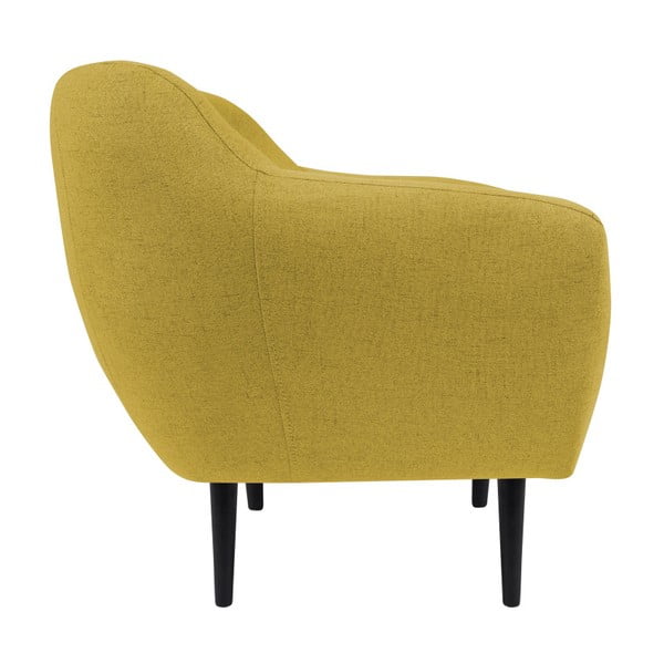 Žluté křeslo s hnědými nohami Mazzini Sofas Piemont-image-2