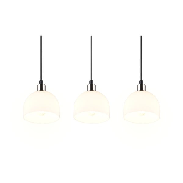 Бяло-сребристо висящо осветително тяло със стъклен абажур Molly – Reality-image-4