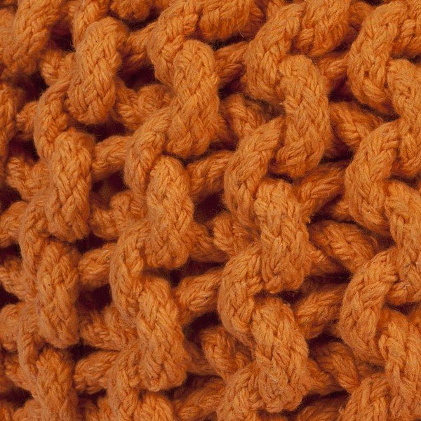 Oranžový ručně vyráběný bavlněný puf pro děti Mr. Fox, Ø 30 cm-image-1