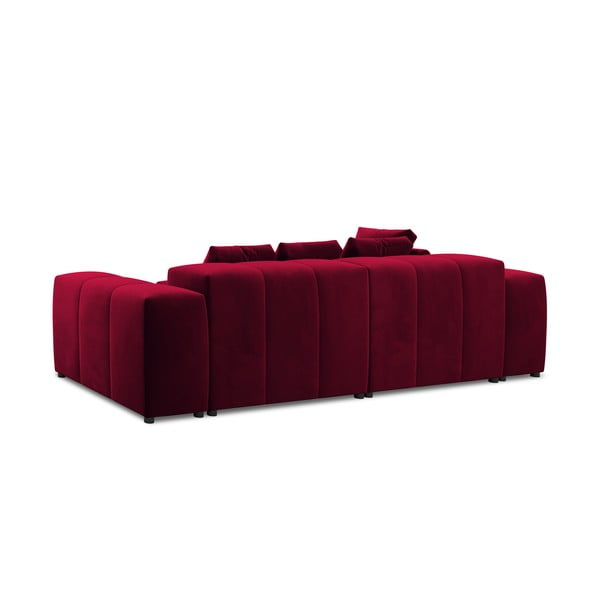Ъглов диван от червено кадифе (променлива) Rome Velvet - Cosmopolitan Design-image-4