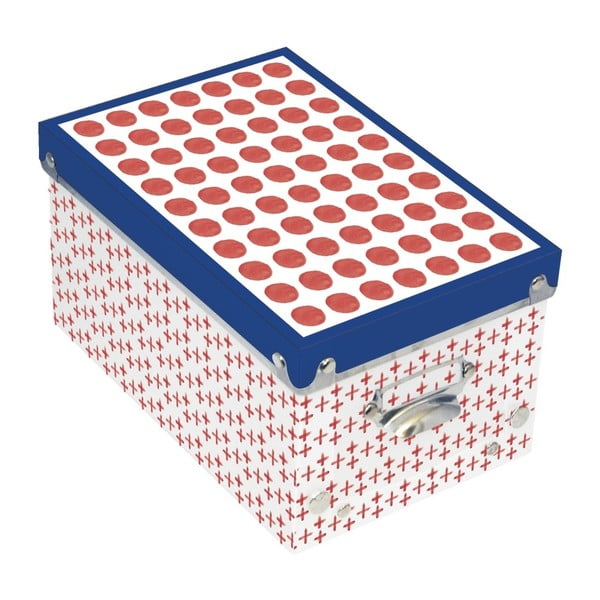Modročervený úložný box Incidence Nautic Mix, 23,5 x 15,6 cm