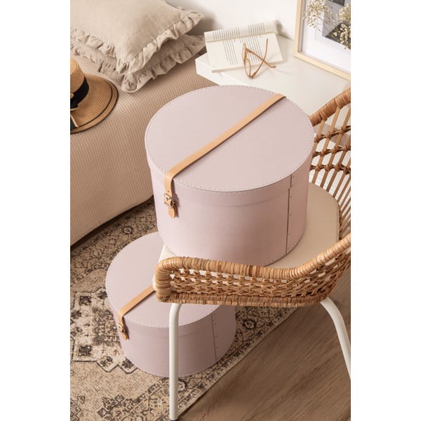 Светлорозови картонени кутии за съхранение в комплект 2 бр. с капаци ø 37,5x25 cm Rut Restore Paper Laminate – Bigso-image-2