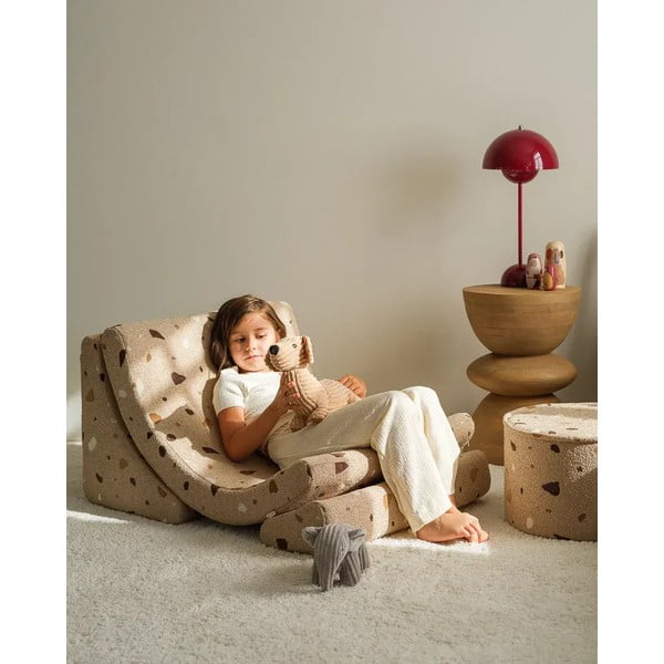 Светлокафяв детски стол от букле и шенил Terrazzo Moon – Wigiwama-image-4
