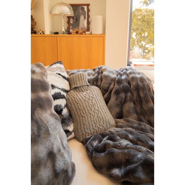 Сиво одеяло от микроплюш 150x200 cm Wave – Tiseco Home Studio-image-4