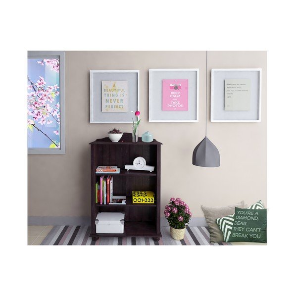 Кафява библиотека от масивен бор 77x116 cm Ella – Støraa-image-1