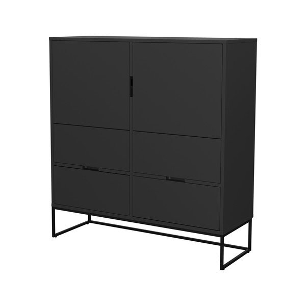 Черен скрин с 4 чекмеджета Lipp - Tenzo-image-3