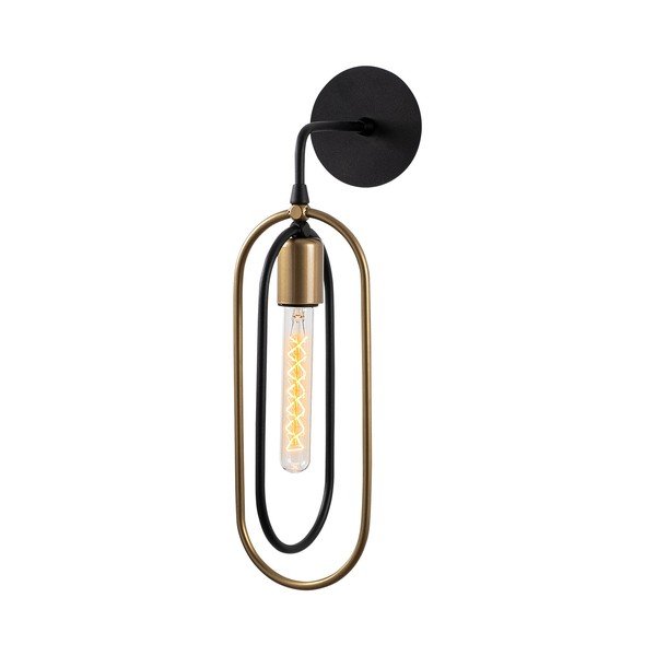 Черна и златисто стенна лампа Cerco – Opviq lights-image-2