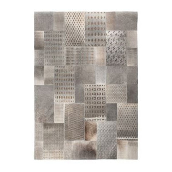 Šedý kožený koberec Ray,160x230cm