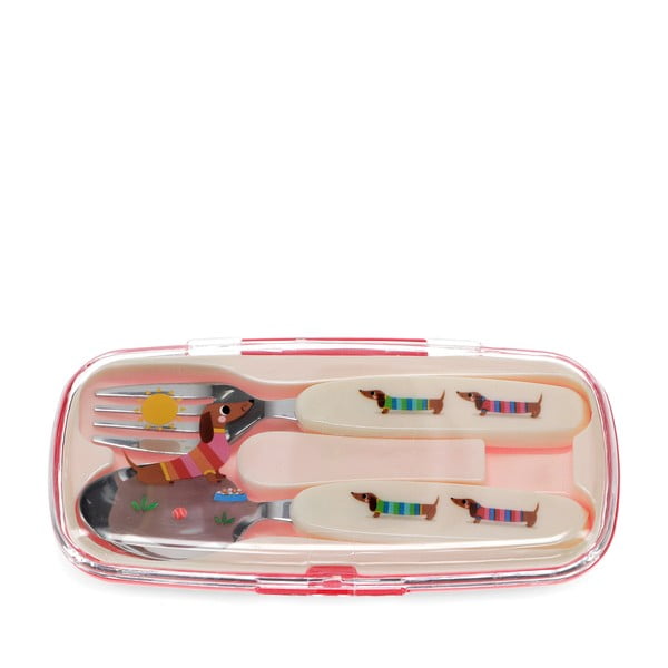 Детски прибори за хранене 2 бр. от неръждаема стомана Sausage Dog – Rex London-image-4