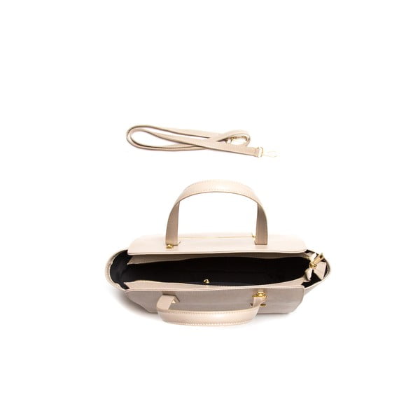 Kožená kabelka Luisa Vanini 421, krémová-image-3