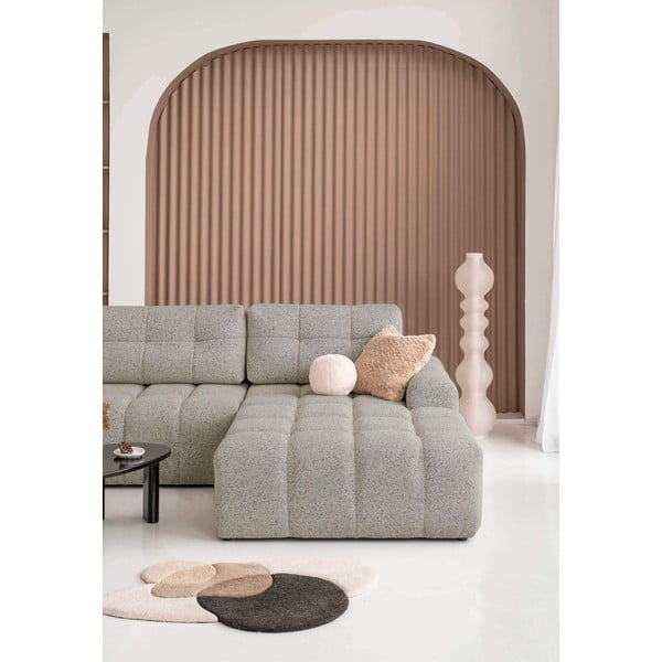 Светлокафяв разтегателен модулен ъглов диван с място за съхранение (десен ъгъл) Lulu – Miuform-image-2