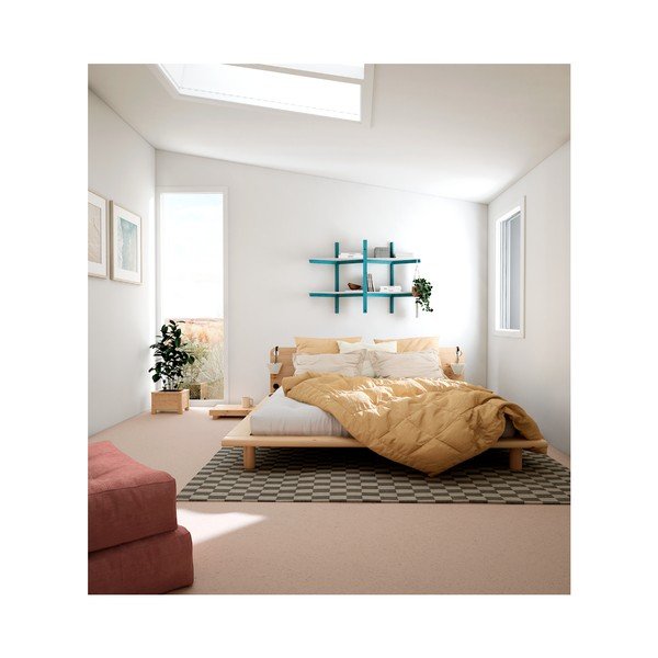 Двойно легло от борова дървесина с решетка 140x200 cm Peek - Karup Design-image-1