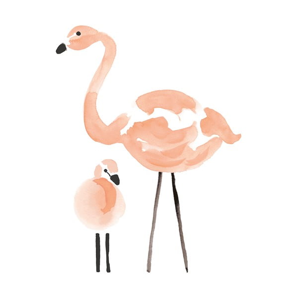 Детски стикер 64x85 cm Pink Flamingos - Lilipinso