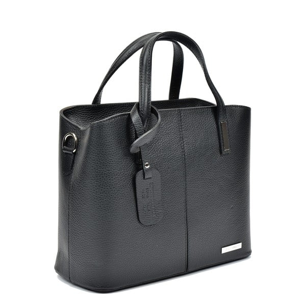 Черна кожена чанта Lacy - Sofia Cardoni-image-2