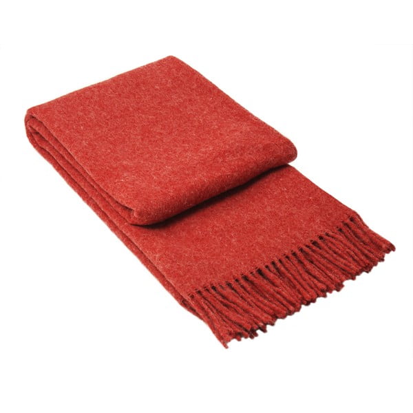 Червено вълнено одеяло Deluxe, 140 x 200 cm - LANZARETTI