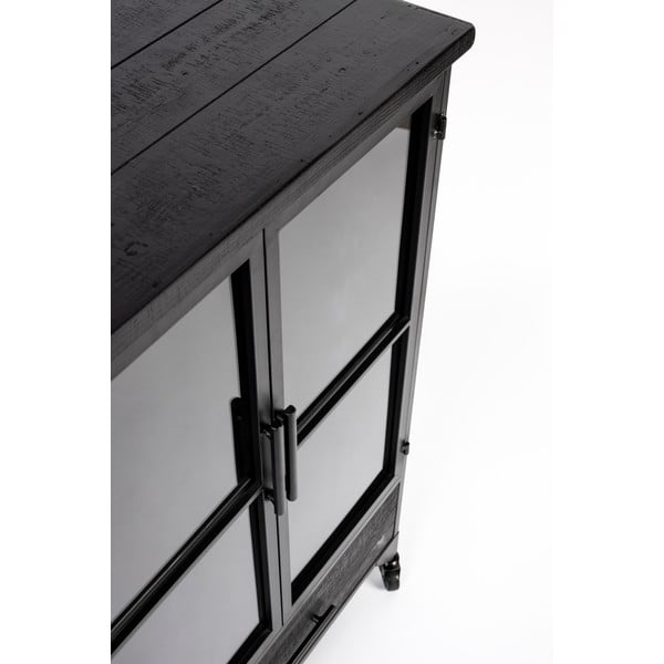 Черен метален шкаф 65x105 cm Ferre - White Label-image-3