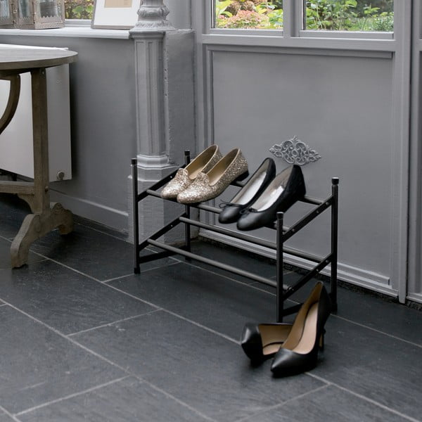 Черен метален телескопичен шкаф за обувки - Compactor-image-1