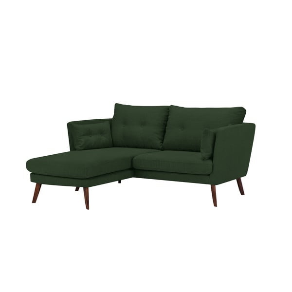 Зелен триместен диван Елена, с шезлонг в левия ъгъл - Mazzini Sofas
