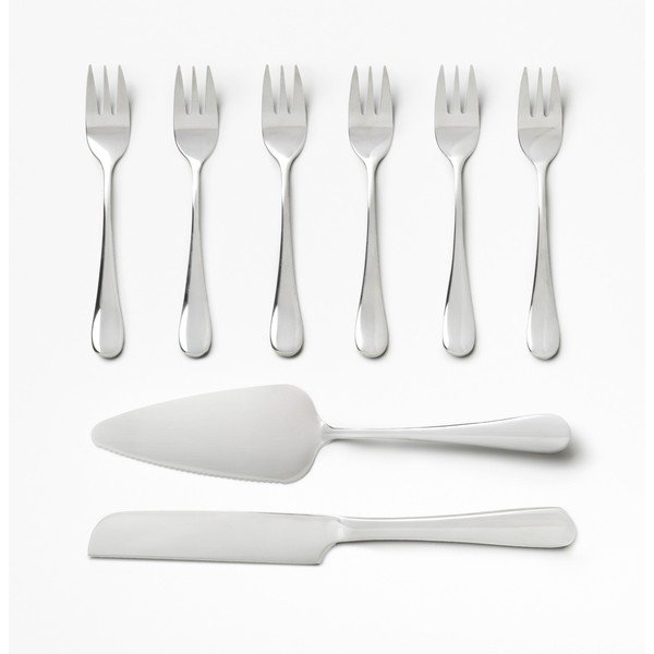 Бели/сребристи десертни вилици в комплект от неръждаема стомана The Essentials Cake Tools – Printworks