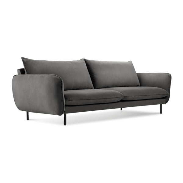 Тъмносив диван от кадифе , 230 см Vienna - Cosmopolitan Design