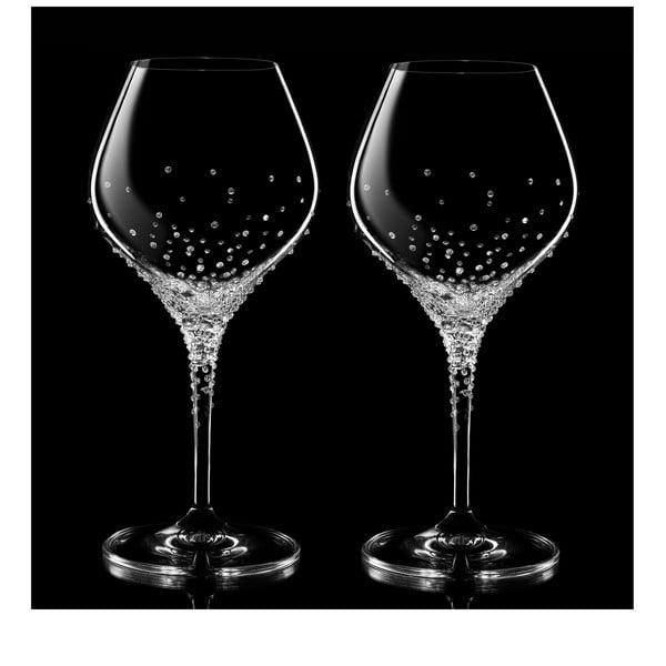 Комплект от 2 чаши за бяло вино Nemesis с елементи Swarovski в луксозна опаковка - Bohemian Grace