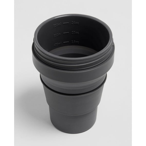 Антрацитно сива сгъваема чаша за пътуване Carbon, 710 ml Titan - Stojo-image-3
