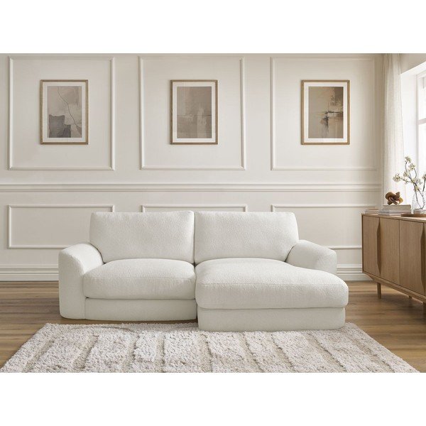 Бял ъглов диван от букле (десен ъгъл) Leonore – Bobochic Paris-image-1