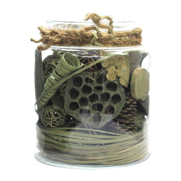 Декоративна кутия със сухи цветя Екзотично зелено - 360 Living