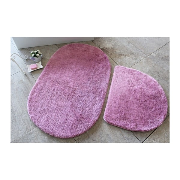 Комплект от 2 лилави килима за баня Цветове на овална лилава - Confetti Bathmats