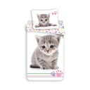 Бяло единично  памучно детско спално бельо 140x200 cm Kitten "Colour" – Jerry Fabrics
