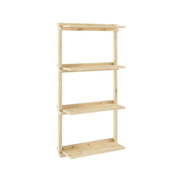 Стенна библиотека от масивен бор в естествен цвят 66x127 cm Groove – Karup Design-image-3