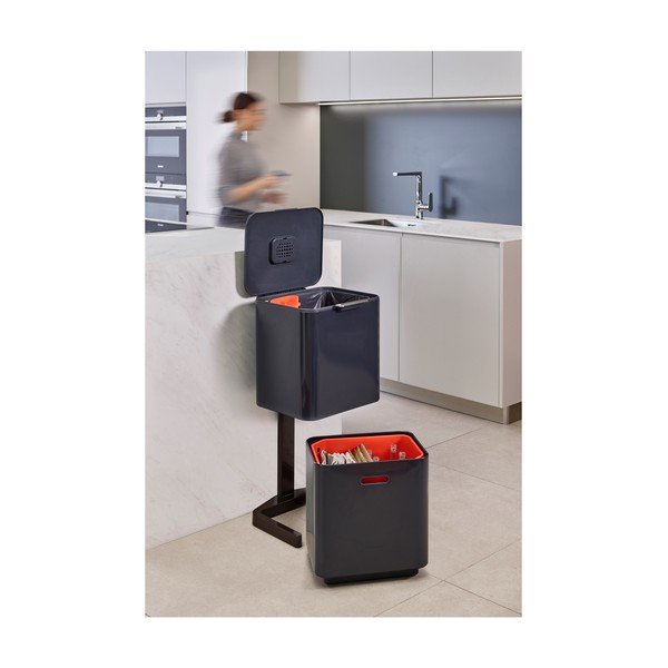 Графитно сив контейнер за сортирани отпадъци Totem Max, 60 л - Joseph Joseph-image-1