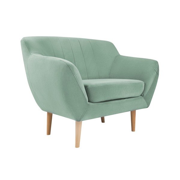 Кресло от ментовозелено кадифе Sardaigne - Mazzini Sofas-image-2