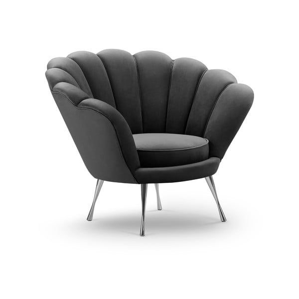 Тъмно сиво кадифено кресло Varenne - Interieurs 86