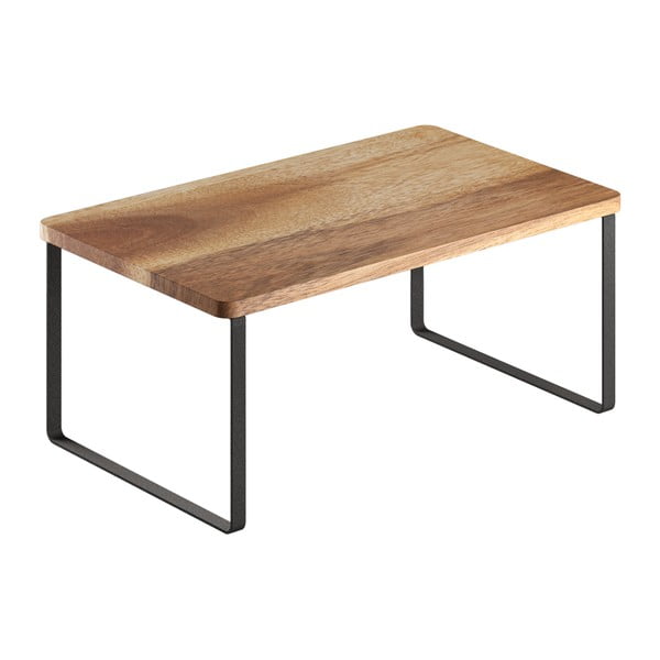 Матово черен и естествен дървен допълнителен рафт 32x19 cm York – Metaltex