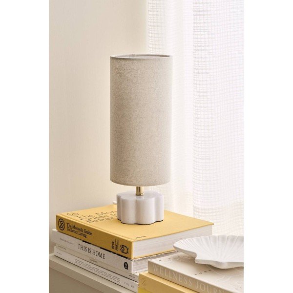 Бяла/бежова ленена настолна лампа (височина 33 cm) Joline – Ellos Home-image-2