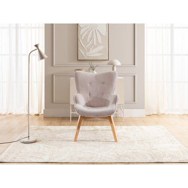 Светлорозово кресло от рипсено кадифе Niko – Ropez-image-1