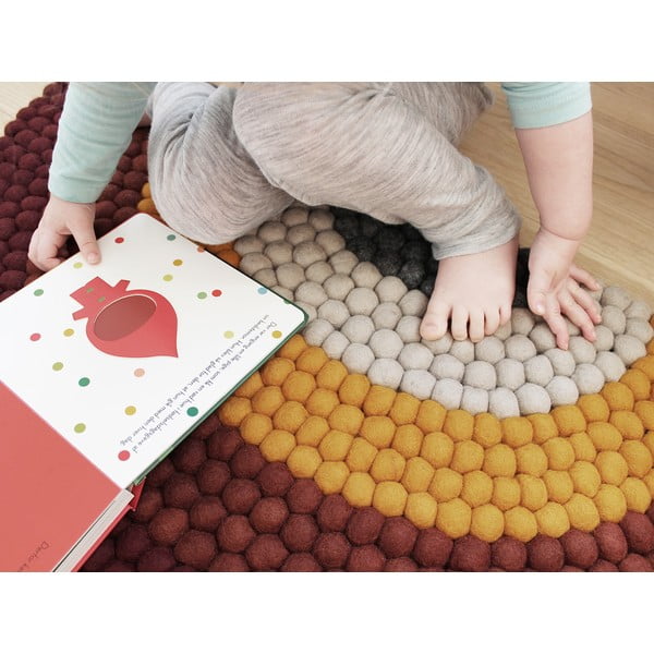 Детски вълнен килим Ball Rugs Червено Rainbow - Wooldot-image-4