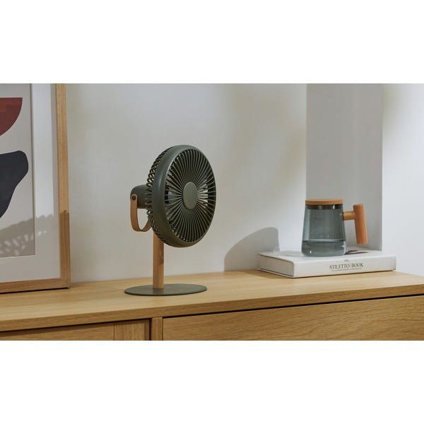 Зелена настолна лампа с вентилатор с дистанционно управление (височина 26 см) Beyond - Gingko-image-2