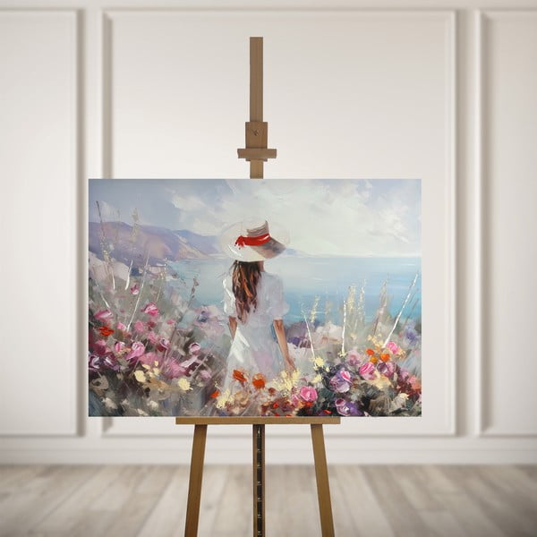 Картина с ръчно рисувани елементи 100x70 cm Amelia - Styler-image-2