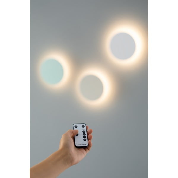 Светложълта LED лампа за стена с таймер/дистанционно управление на USB ø 19 cm Dot - Remember-image-4