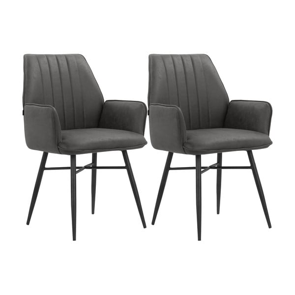 Антрацит трапезни столове в комплект от 2 бр. Anzo – Støraa-image-4