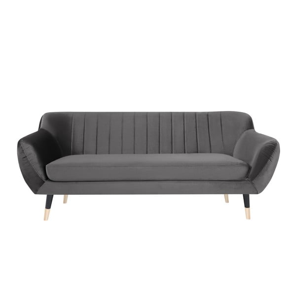 Сив диван с черни крачета Mazzini Sofas Benito, 188 cm